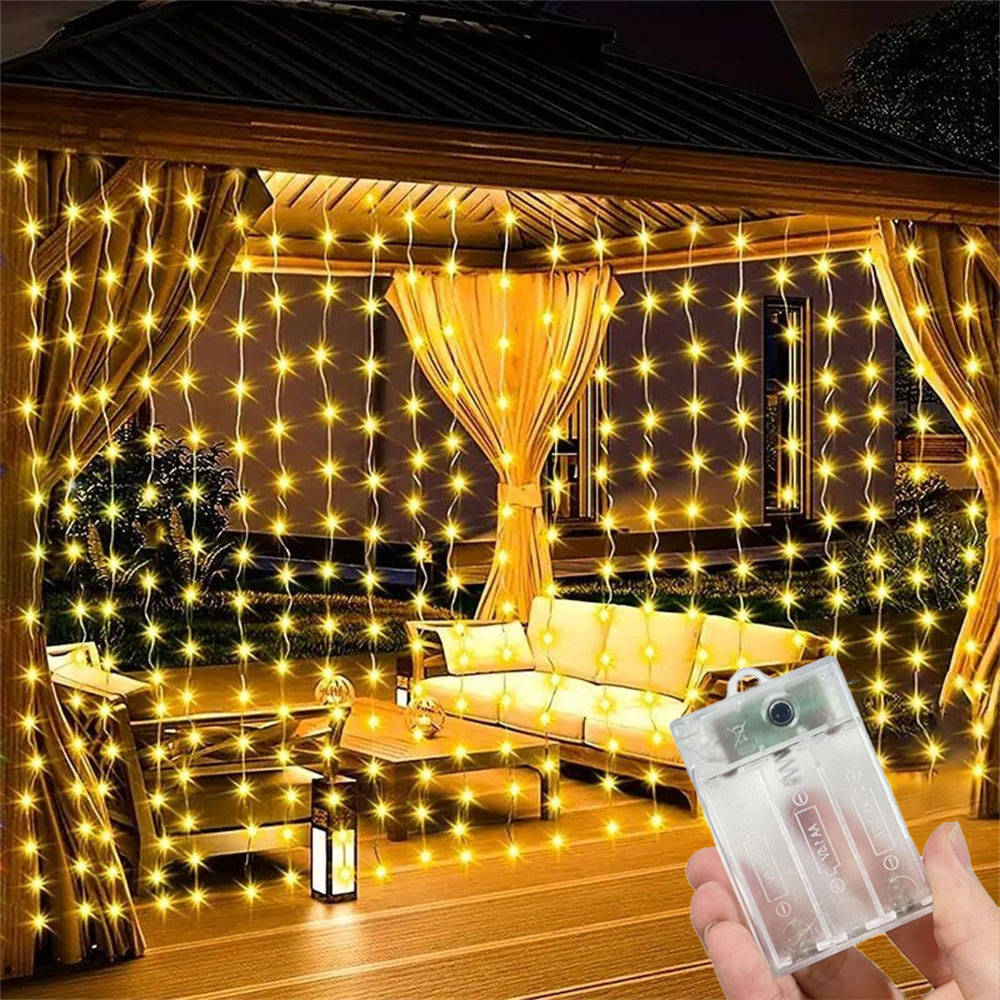 Led Fairy String Lights - クリスマスホームデコレーション2026 カーテンLEDフェアリーガーランドランプ バッテリー式ライトストリング ルームウェディングパーティー 新年装飾用