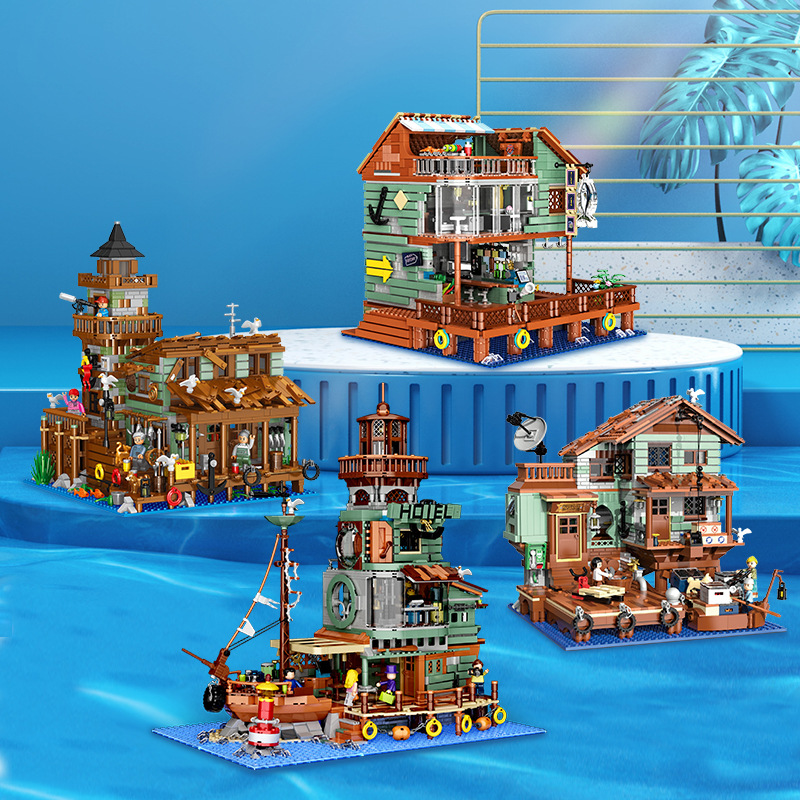 アイデアシティ街並みミニブロック漁師の桟橋ハウスキャビンビル - Lego Set City のレビューと価格