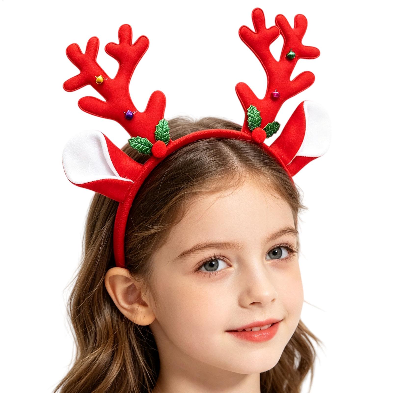 クリスマスデコレーション、角のついたヘッドバンド、パーティー - Reindeer Antlers Headband のレビューと価格