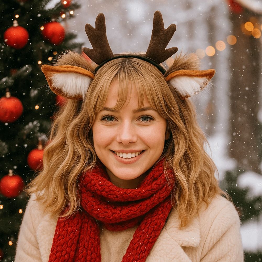 ロリータ鹿耳トナカイの角ヘッドバンドかわいいパーティーかぶと - Reindeer Antlers Headband のレビューと価格