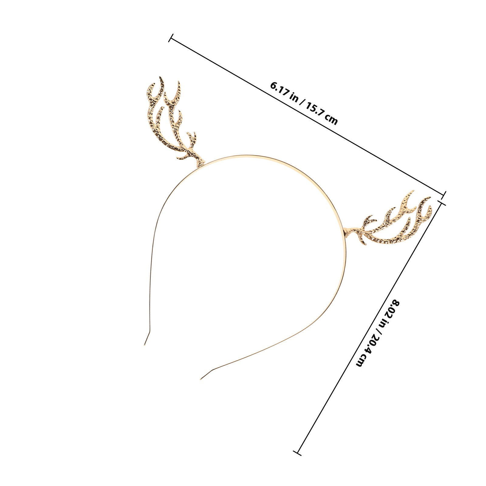 クリスマス衣装用ヘッドバンド、トナカイの角、金属製ラインスト - Reindeer Antlers Headband のレビューと価格
