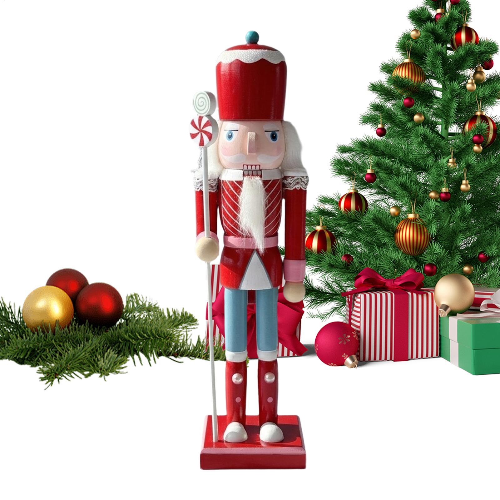 30cmのクリスマス・ナッツクラッカー兵士の木製人形。赤と金 - Nutcracker Figurine のレビューと価格